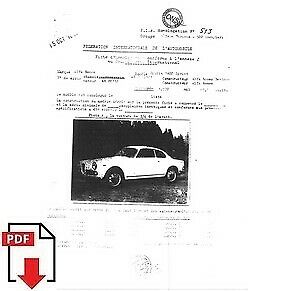 1966 Alfa Romeo Giulia 1600 Sprint FIA homologation form PDF download